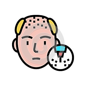 baldness disease color icon vector illustration