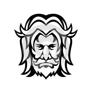 Baldr Balder or Baldur Norse God Front View Mascot Black and White