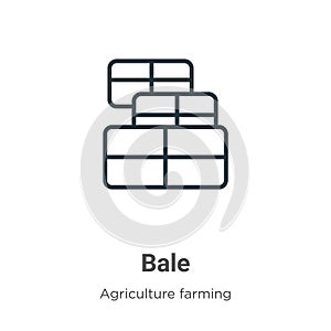 Bale outline vector icon. Thin line black bale icon, flat vector simple element illustration from editable agriculture concept