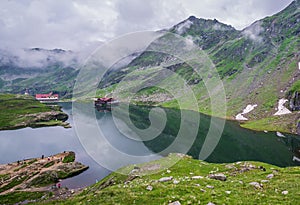 Balea Lake next to Transfagarasan road, Romania