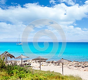 Balearic Formentera island in Escalo beach