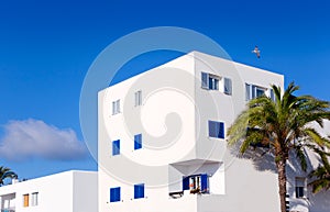 Balearic Formentera island white houses