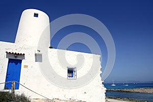 Balearic islands architecture white mill