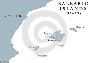 Balearic Islands political map