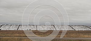 Baled cotton crop in western Texas