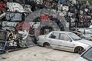 Baled scrap cars