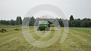 Baler discharge hay bale