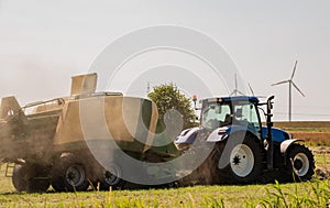 Baler at the haymaking