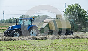 Baler at the haymaking