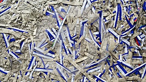 Bales of cardboard and box board. Background of paper textures piled ready to recycle on yard