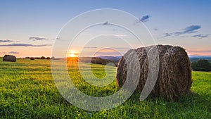 Bales of Hay in the Canadian Countryside