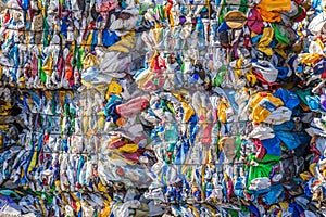 Bales of Plastic for Recycling