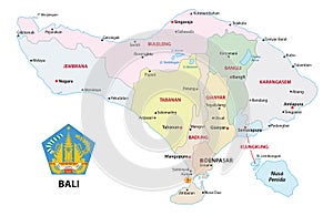 Bali administrative and political vector map with seal