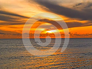 Bali beach horizon sunset clouds