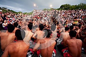 BALI - DECEMBER 30: traditional Balinese Kecak dance at Uluwatu