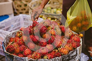 Bali fruit - rambutan in Ubud Market