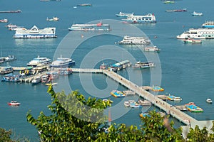 Bali Hai Pier at Pattaya city from Pratumnak Hill Viewpoint.