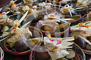 Bali Hindu religious offerings