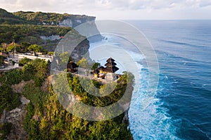 Bali, Indonesia, Aerial View of Uluwatu Temple at Sunrise