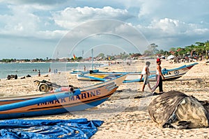 Balinese fishermen at Jimbaran Beach