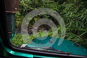 Bali. Indonesia - March 7, 2013 SUV in the tropical jungle