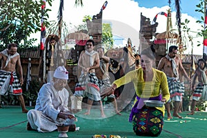 BALI, INDONESIA - MAY 5, 2017: Barong dance on Bali, Indonesia. Barong is a religious dance in Bali based on the great