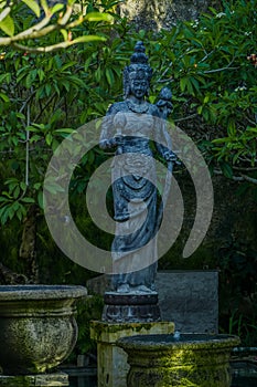 Bali, Indonesia, November 5th 2019 : A beatiful view of Goddes Lakshmi statues in GWK - Garuda Wisnu Kencana Cultural Park