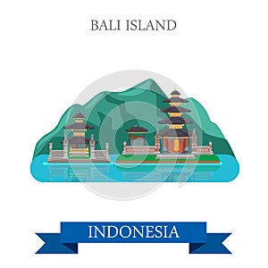 Bali Island in Indonesia vector flat attraction