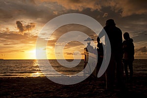 Bali Jimbaran Sunset and Corn Seller