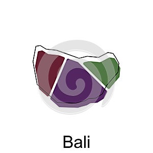 Bali map illustration design, vector template with outline graphic sketch style isolated on white background