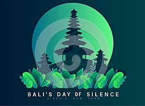 Bali`s Day Of Silence And Hindu New Year Vector Illustration, Indonesia Bali`s Nyepi Day, Hari Nyepi