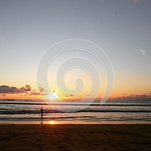 Bali sunset with clouds