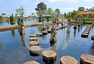 Bali,Taman Tirta Gangga.Landscape in a sunny day