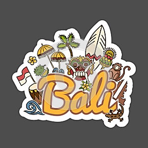 Bali vector travel sticker.