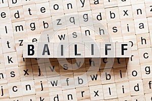 Baliff word concept on cubes