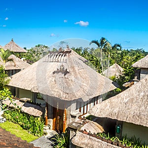 Balinese architecture, rustic houses with straw roof