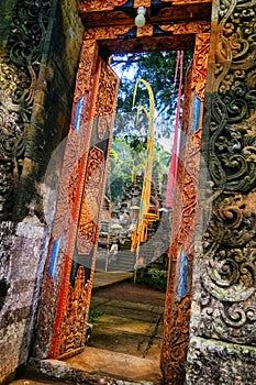 Balinese cultural style carving at the entrance to Kehen Temple, Bangli