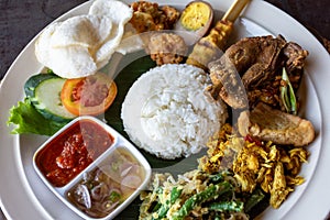 Balinese Mixed Duck Rice, Indonesian Balinese cuisine