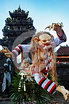 Balinese Rangda - traditional demon ogoh-ogoh at Nyepi parade