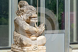 Balinese stone sculpture, traditional balinese statue. Asia and Indonesia culture