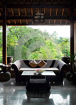 Balinese style patio sitting room