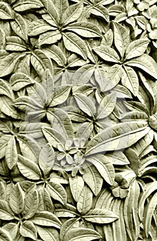 Balinese style stone carving, Plumeria flowers