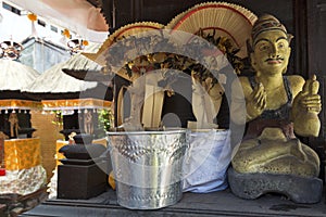Balinese Temple Alter with Statue of Balinese Holy Priest