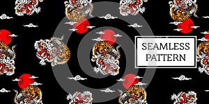 Balinese tiger pattern design seamless