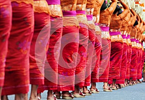 Balinese women with religious offering