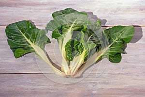 Balkan cuisine. Blitva  chard leaves  - popular leafy vegetables. Copy space