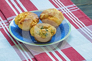Balkan cuisine. Proja - delicious, popular and healthy cornbread, prepared as muffins