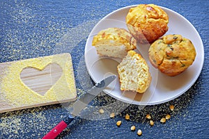 Balkan cuisine. Proja -  delicious, popular and healthy cornbread, prepared as muffins