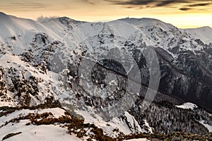 Balkan Mountains sunset