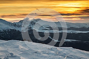 Balkan Mountains sunset